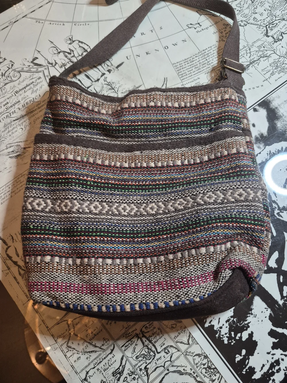 Woven Multi-Color Crossbody Bag - Unbranded